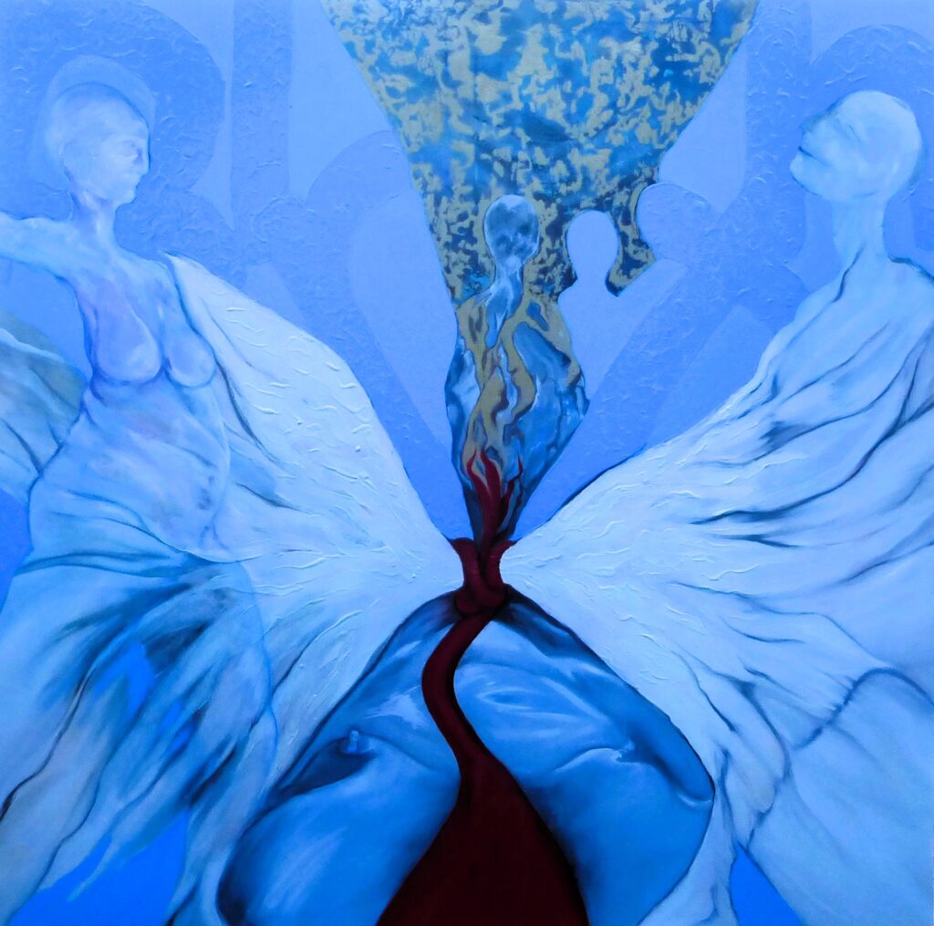 unexpected birth-hilmi koray 120x120 cm oil on canvas